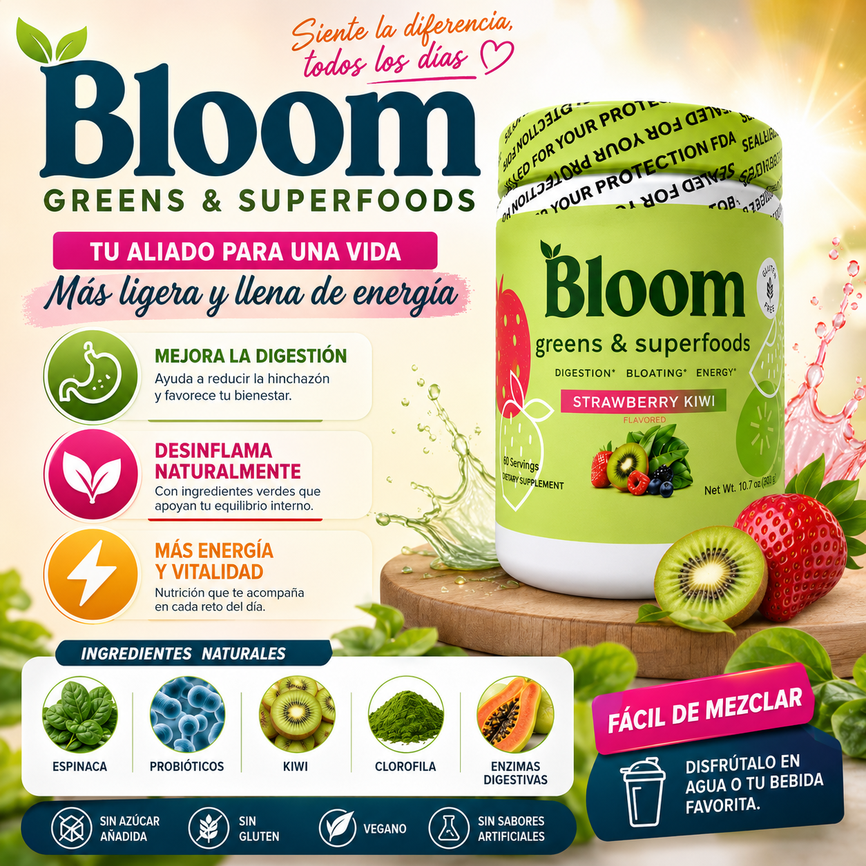 Bloom Suplemento para la Digestión