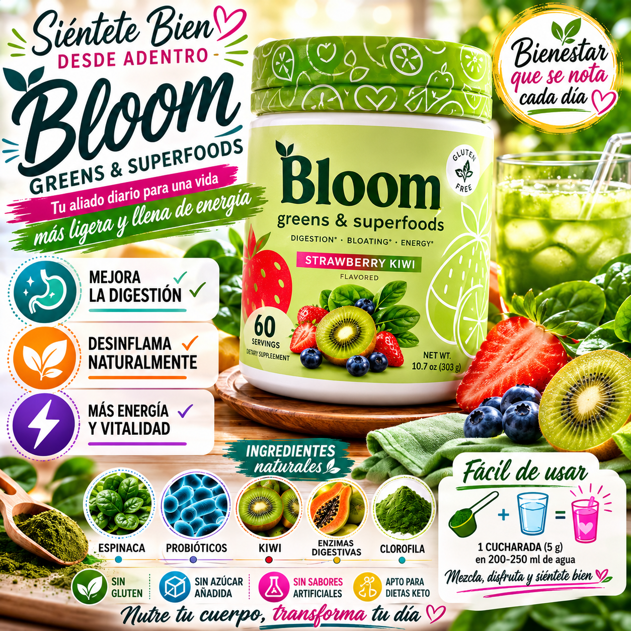 Bloom Suplemento para la Digestión