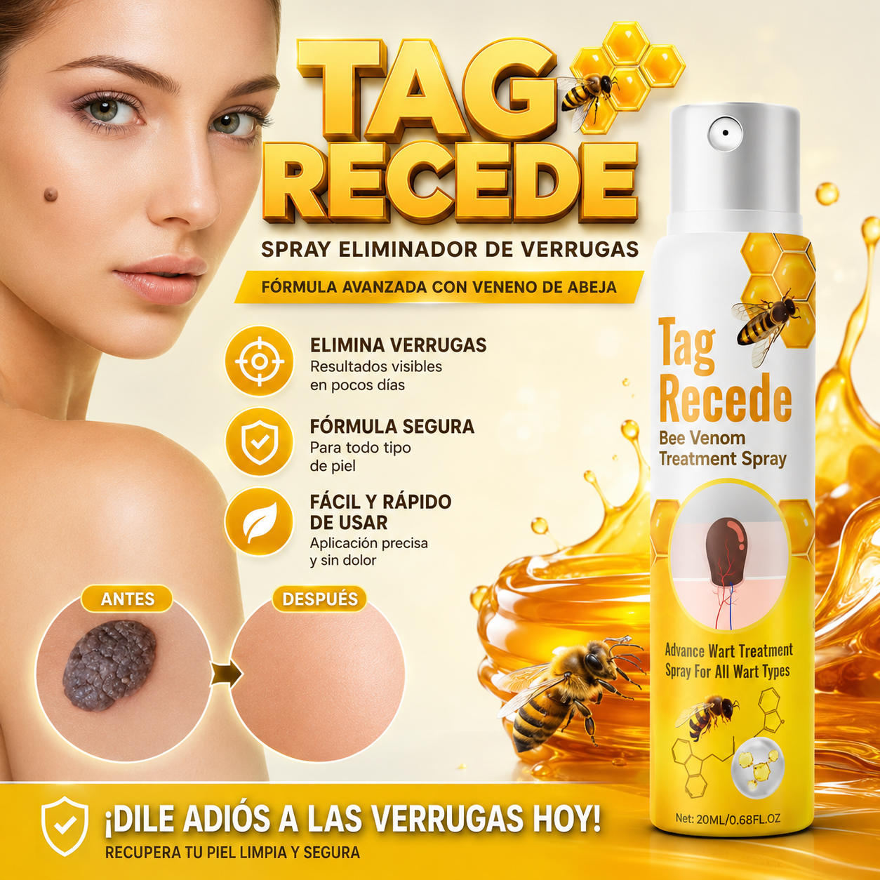 Tag Recede Spray Eliminador de Berrugas